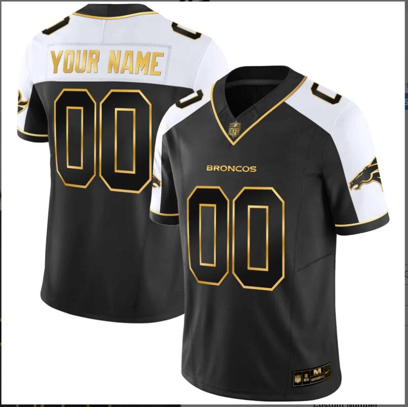 Men 2024 Nike NFL Denver Broncos Gold Vapor Limited Custom Jersey